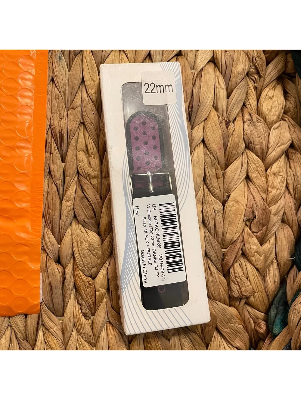 ✅ 22mm Sport Silicone Watch Band Strap Black Purple Perforated Breathable